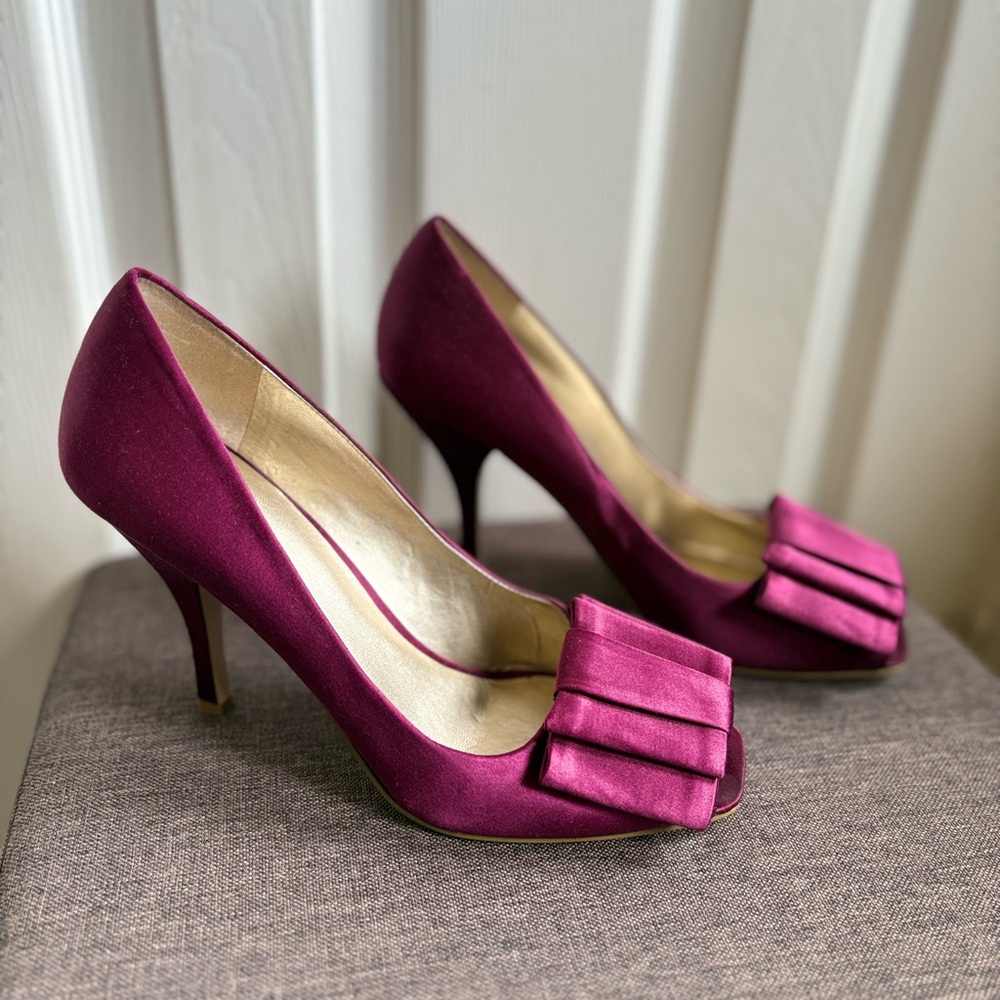 Nine West Pink Stiletto Heels with Decorative Bows